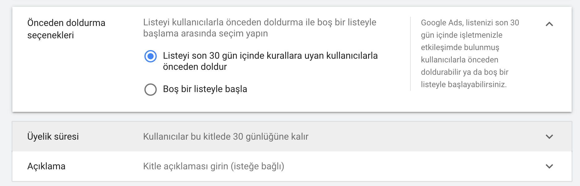 Yeniden Pazarlama için Kitle Oluşturmak