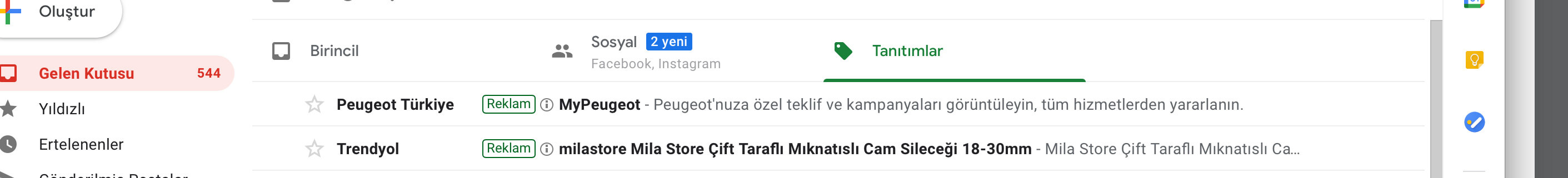 Gmail Reklamları