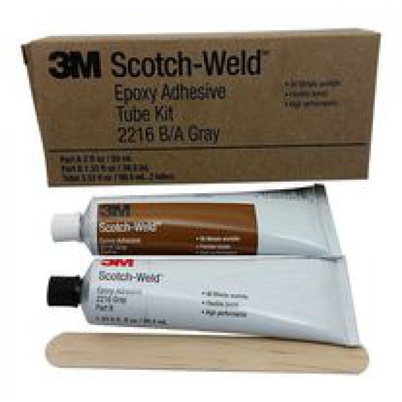 3M 2216 B/A GRAY -  Adhesive, High-Peel/Sheer, Epoxy, Grey, Room Temperature, Tube, 3.33 fl.oz (US)